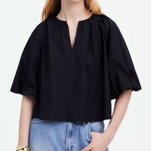 Madewell NWT Bubble-Sleeve Top in Poplin size 00
